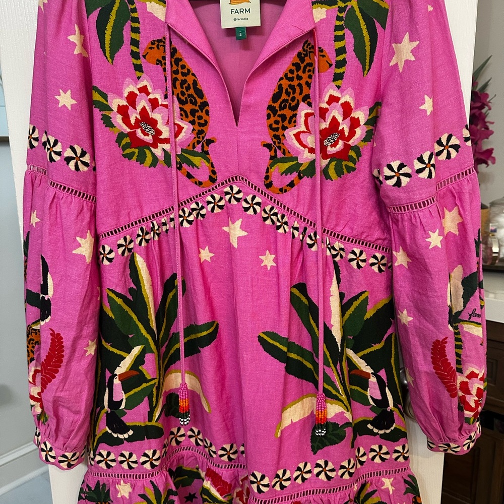 FARM Rio Pink Dress with Bold Print